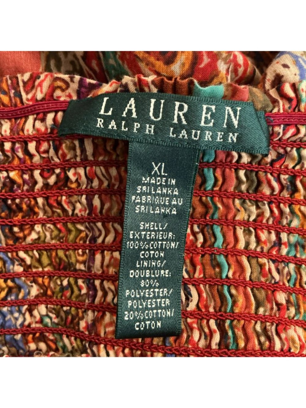 Lauren Ralph Lauren Boho Strapless Maxi Skirt Womens XL Red Paisley Print - Picture 8 of 11